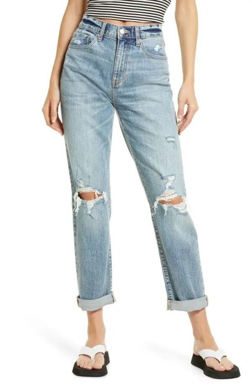 NWT Daze Denim Loverboy Ripped High Waist Boyfriend Jeans Size 25 $92 MSRP
